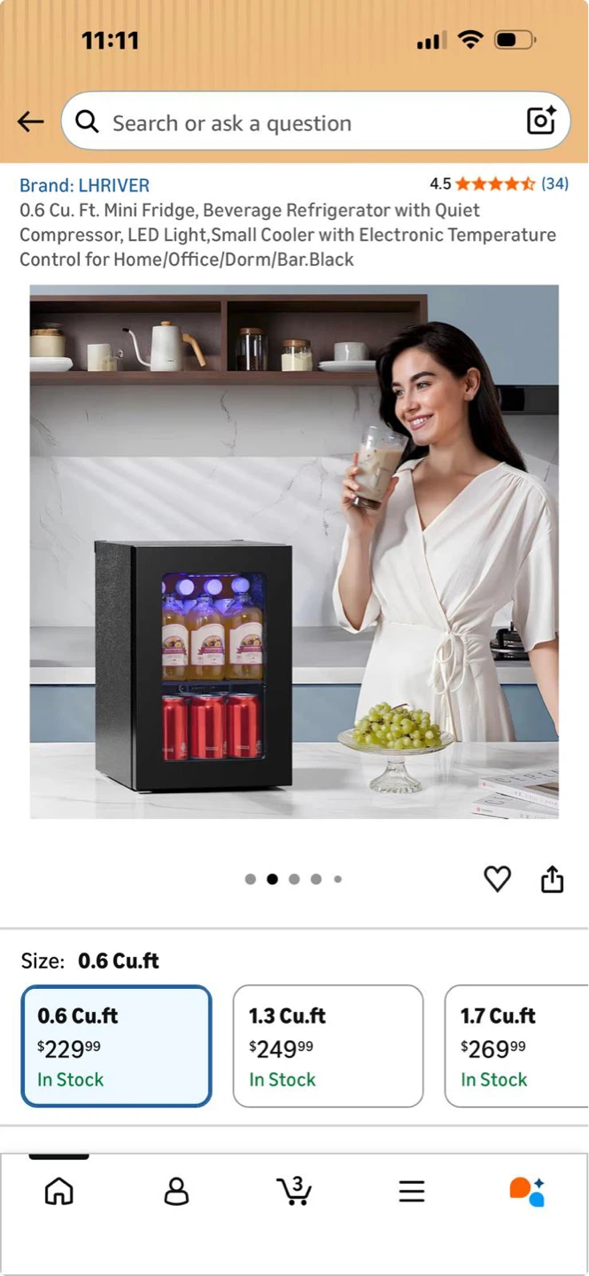 LHRIVER 0.6 Cu. Ft. Mini Fridge - photo 4