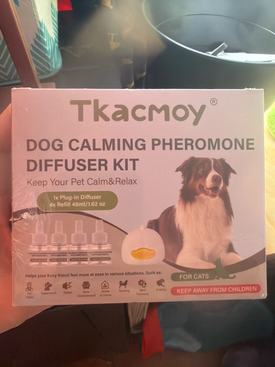 Tkacmoy Dog Calming Pheromone Diffuser Kit with 4x Refills
