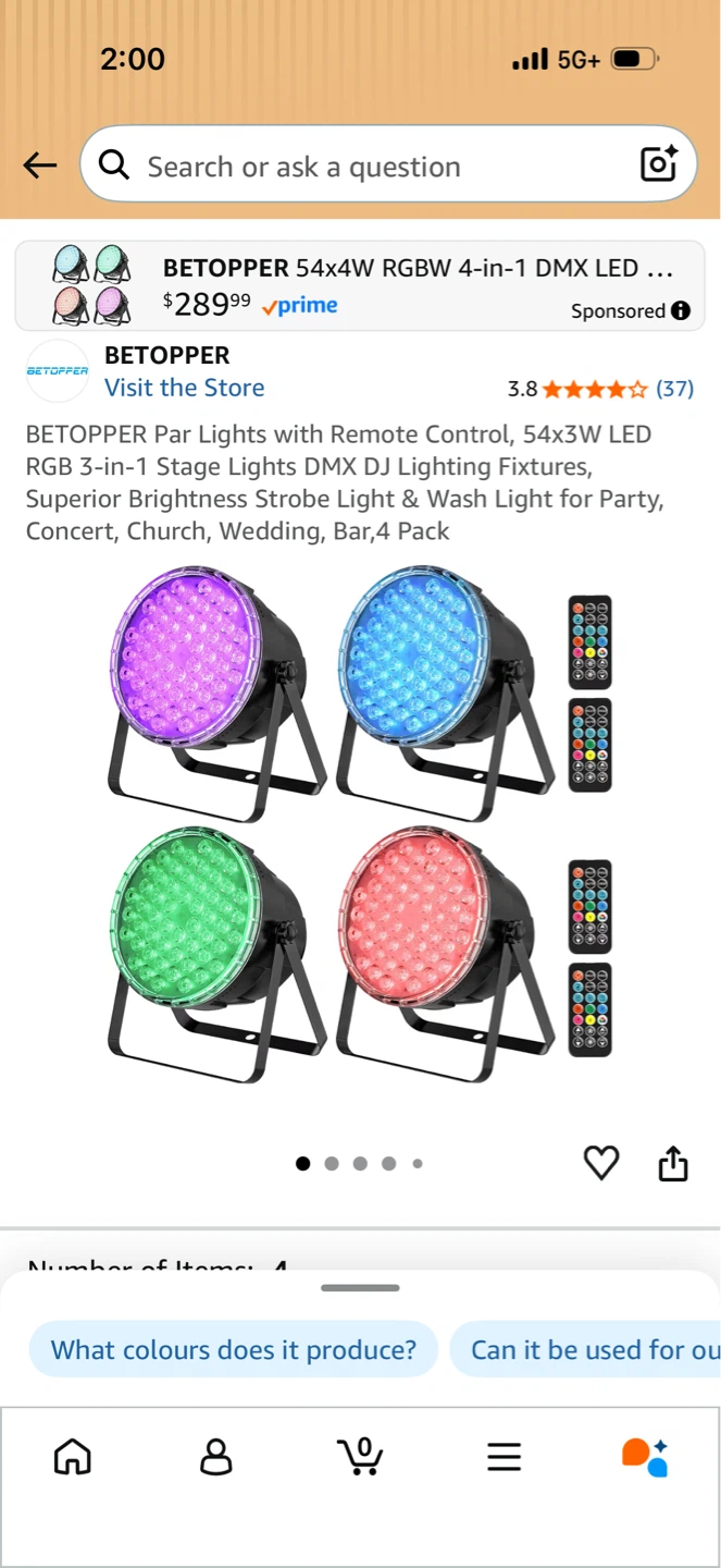 BETOPPER Stage Par Lights with Remote Control - 2 Pack - photo 3