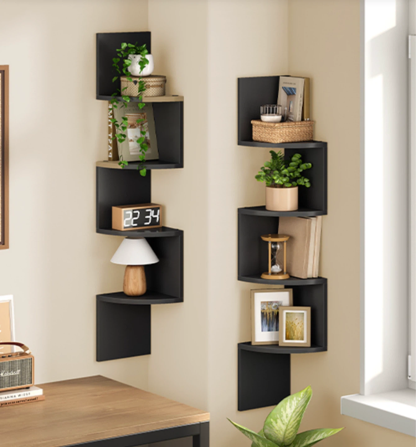 Set of 2 Floating Corner Shelves - photo 3