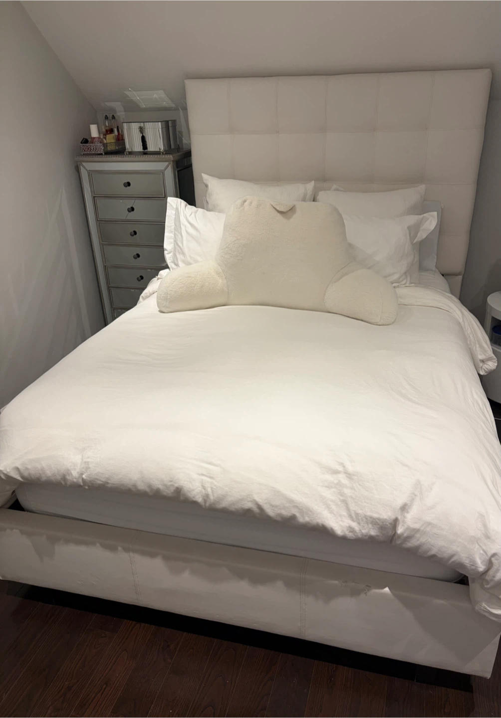 White Faux Leather Queen Bed Frame