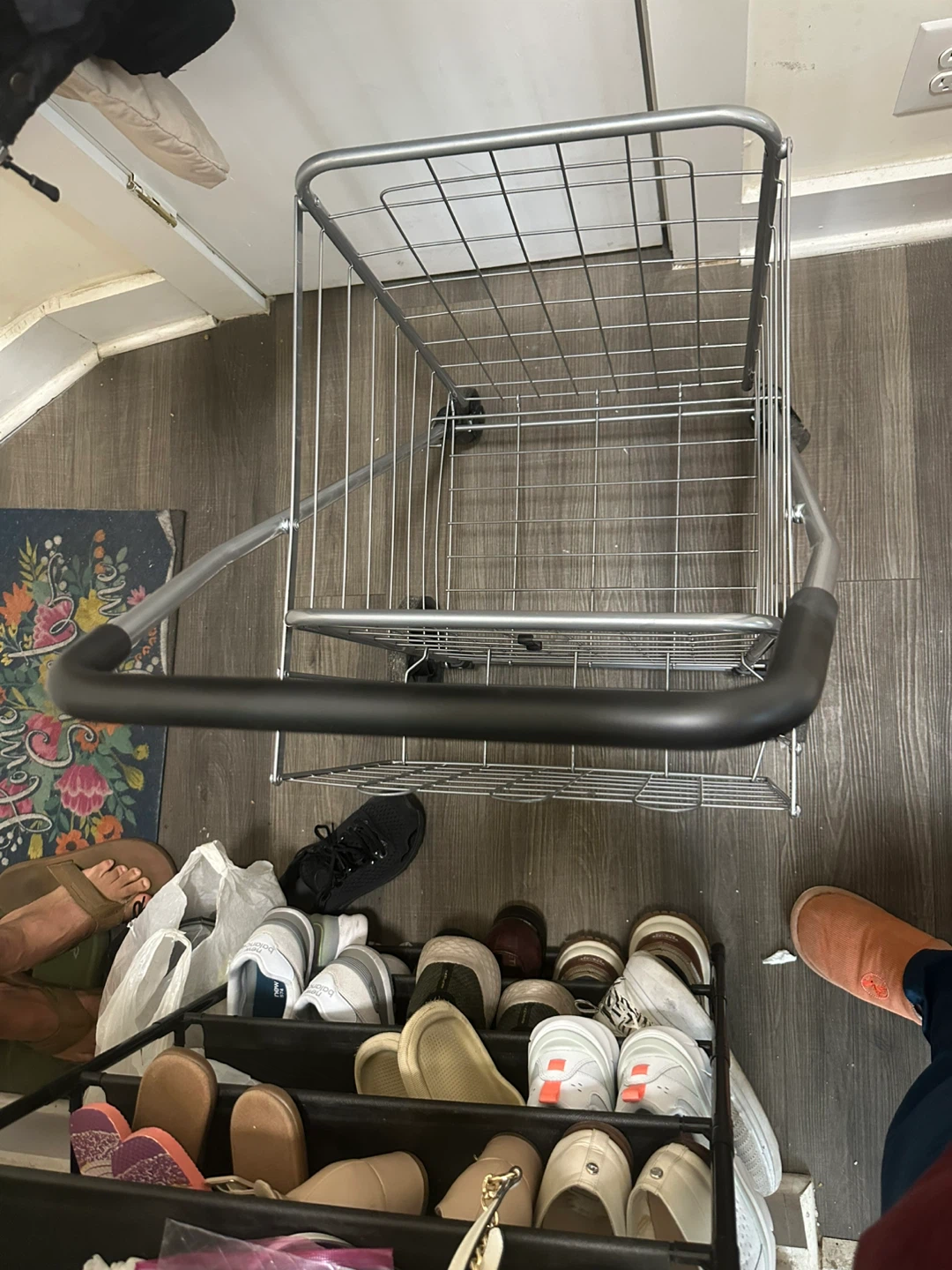 Silver Rolling Shopping Cart