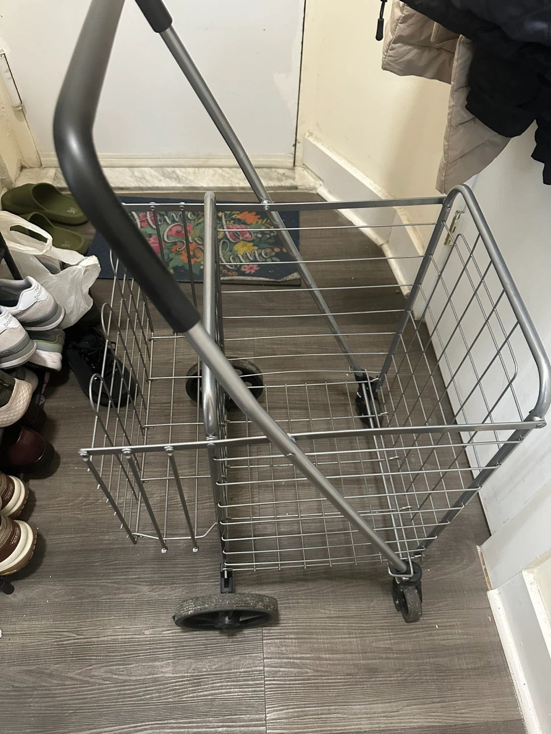 Silver Rolling Shopping Cart - photo 2