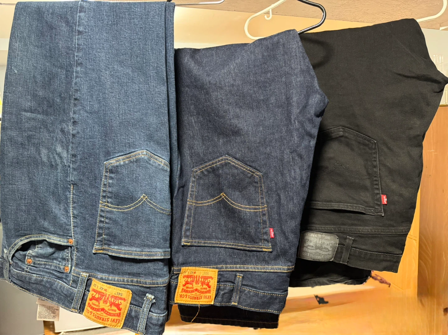 Levi's Jeans Bundle - 3 Pairs (2 Blue, 1 Black)