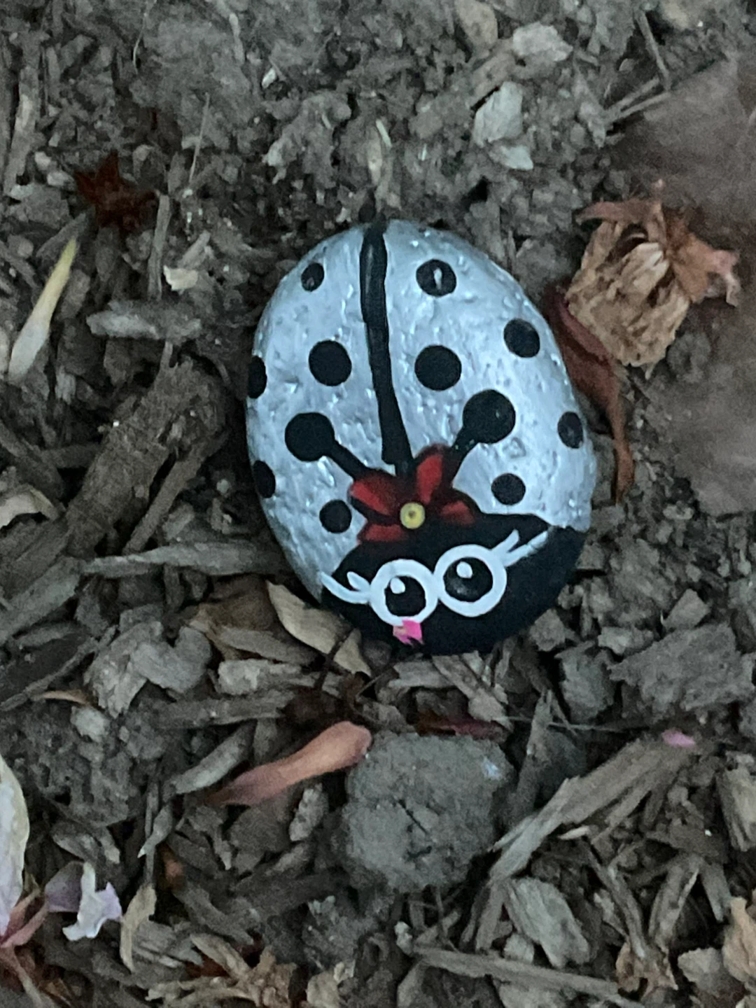 Hand-painted Ladybug Rock