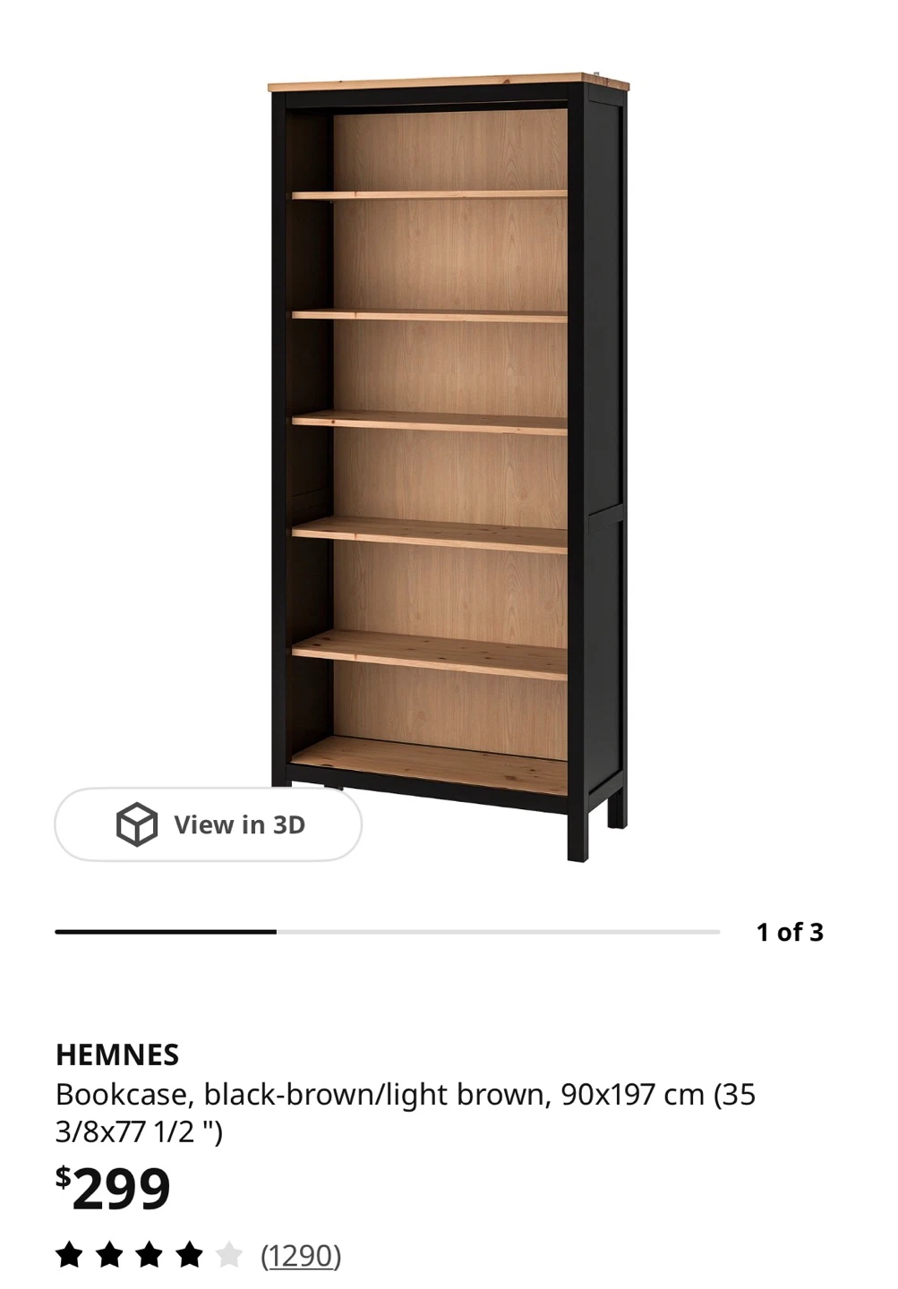 IKEA HEMNES Bookcase - Black-Brown - photo 2