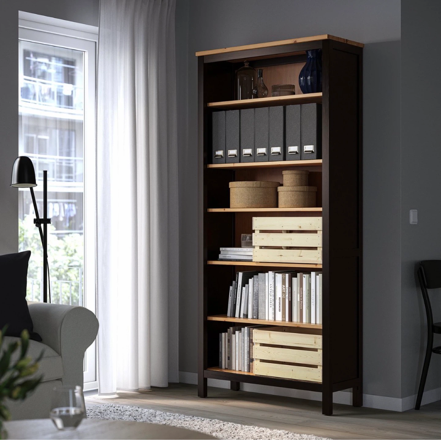 IKEA HEMNES Bookcase - Black-Brown