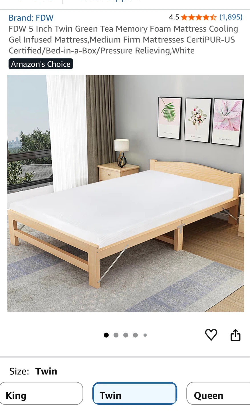 5 Inch Twin Green Tea Memory Foam Mattress - photo 2