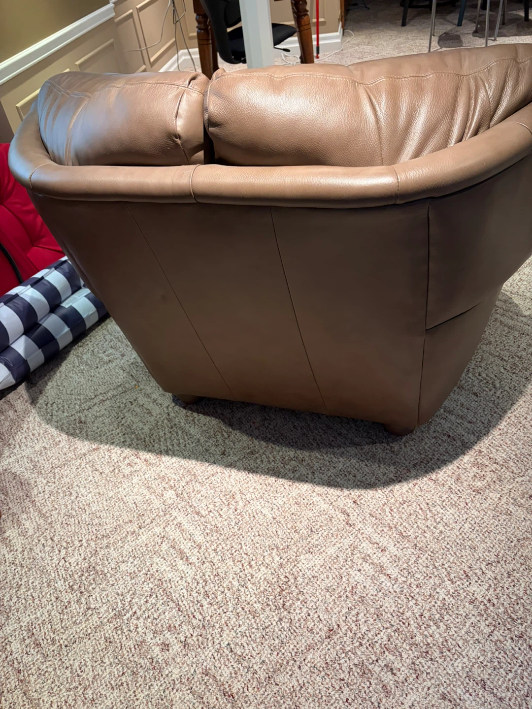 Brown Leather Sofa and Armchair Set - photo 5
