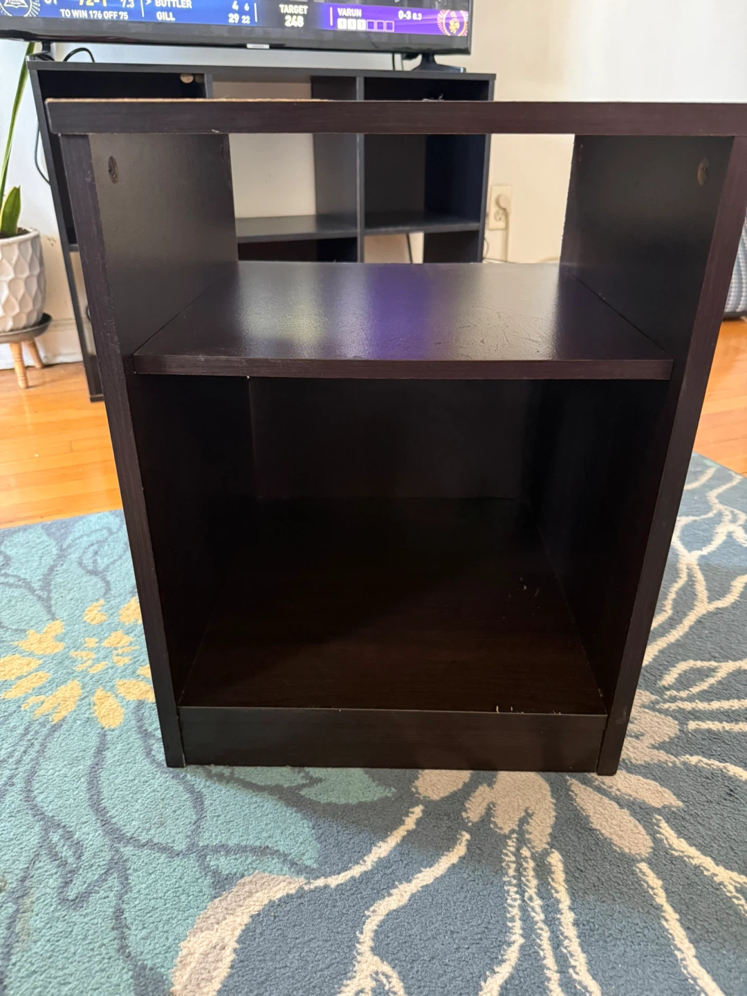 Dark Brown Wood Storage Shelf Unit