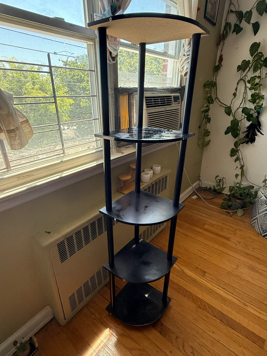 Black 5-Tier Corner Shelf Stand