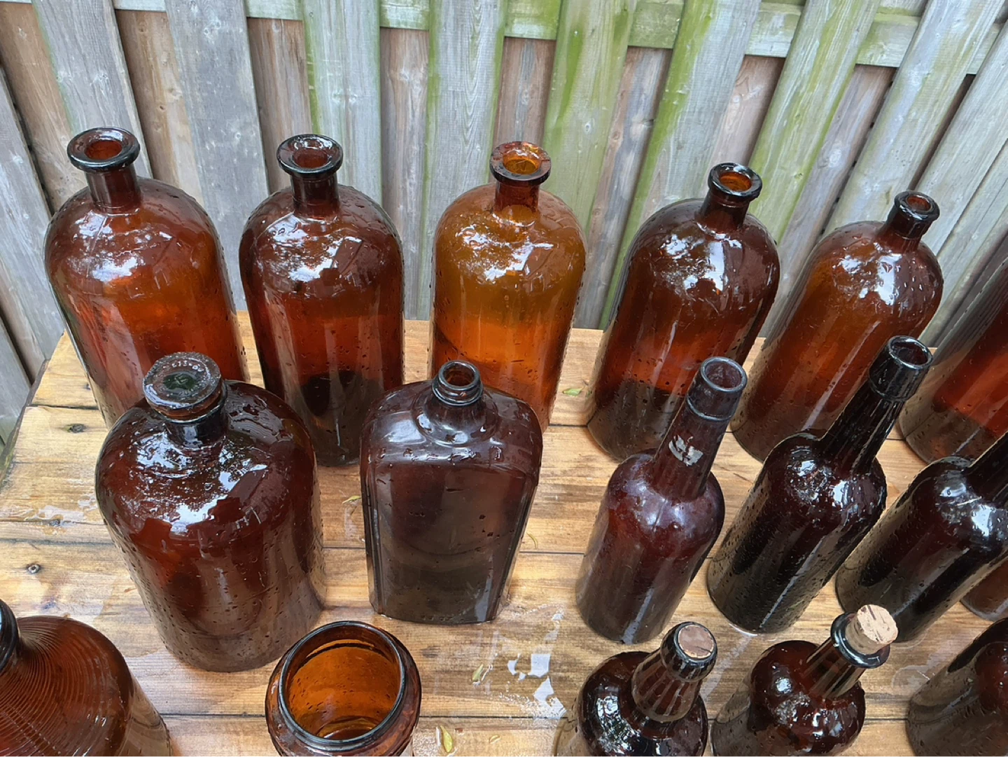 Assorted Antique Amber Glass Bottles ! - photo 2