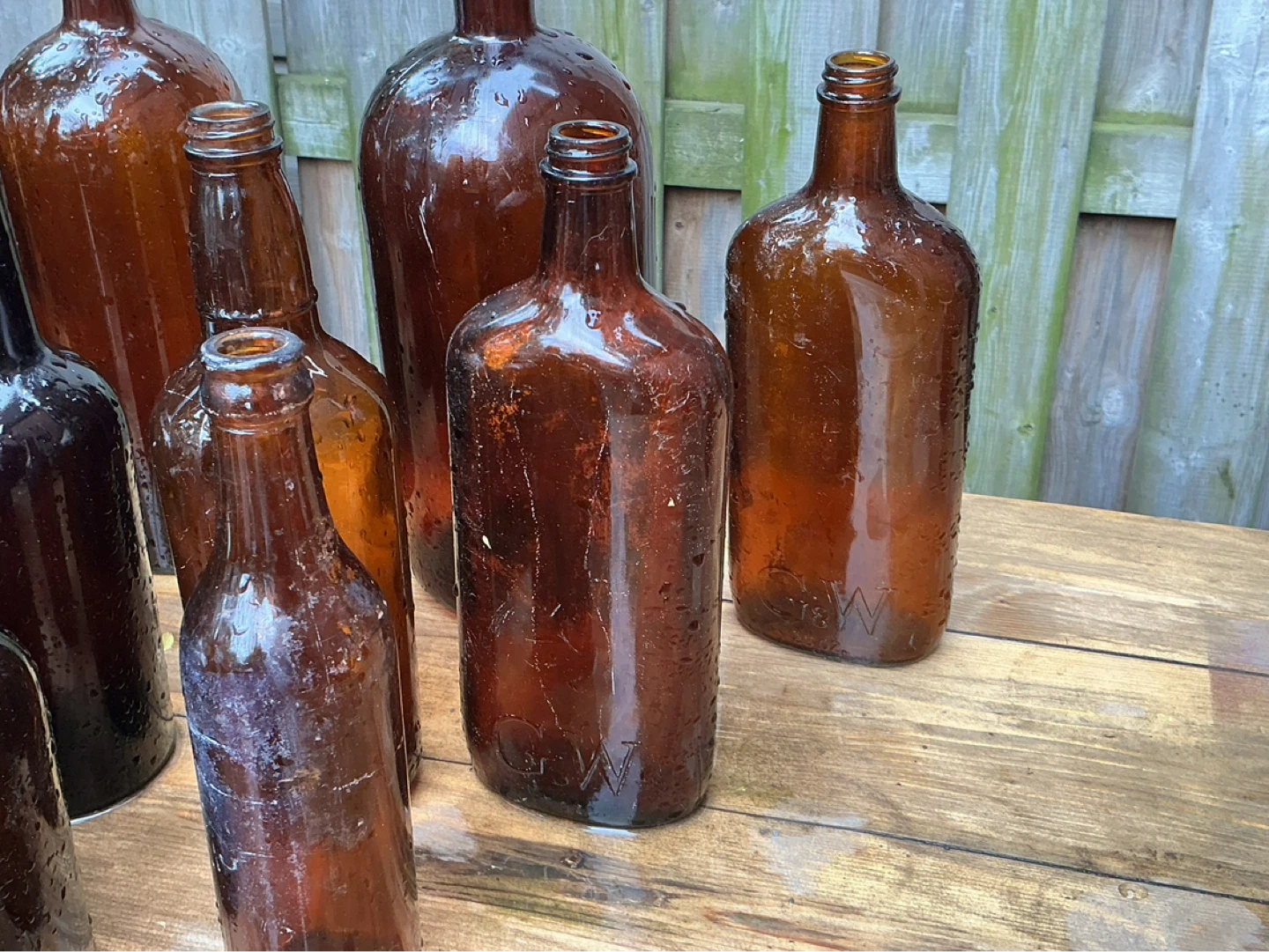 Assorted Antique Amber Glass Bottles ! - photo 4