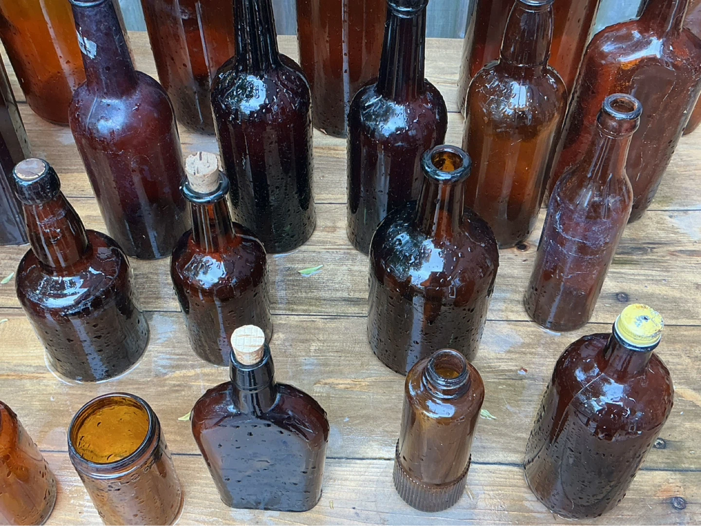 Assorted Antique Amber Glass Bottles ! - photo 5