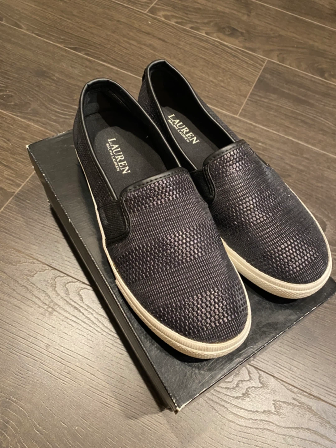 Ralph Lauren Black Loafers Flat Shoes US6.5