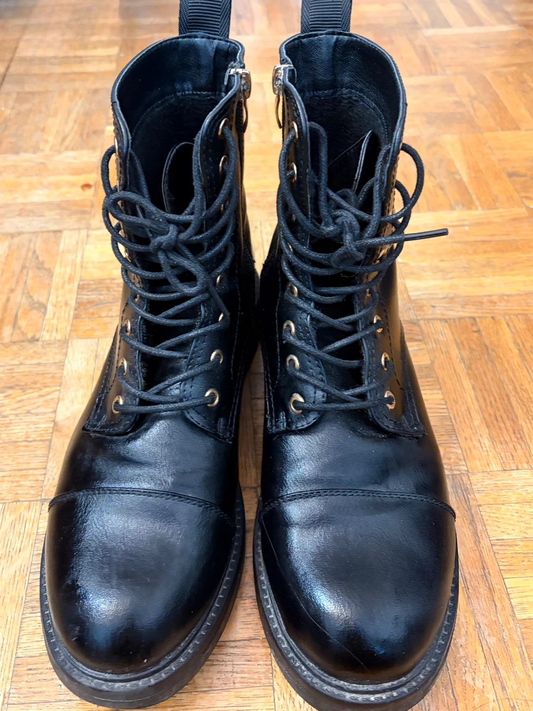 Black Faux Leather Boots