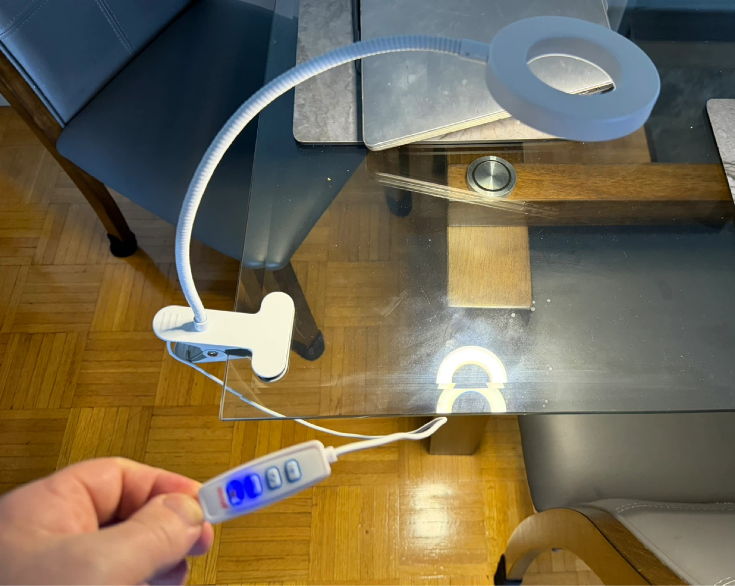 White LED Ring Light with Clip