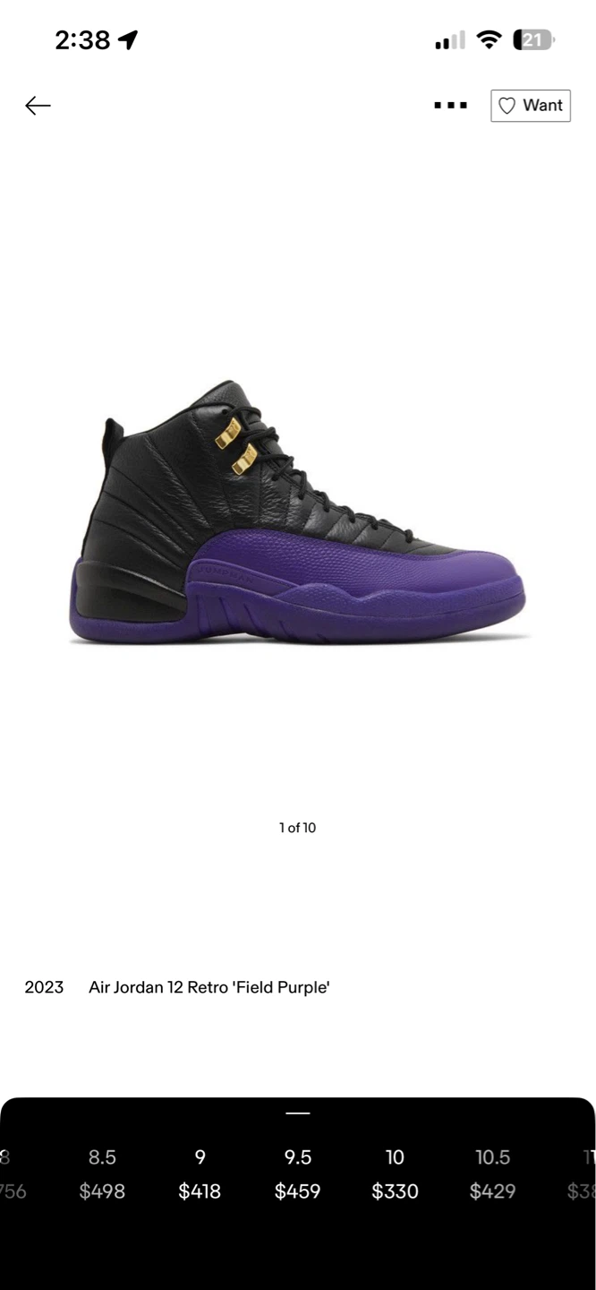 Air Jordan 12 Retro Field Purple Shoes