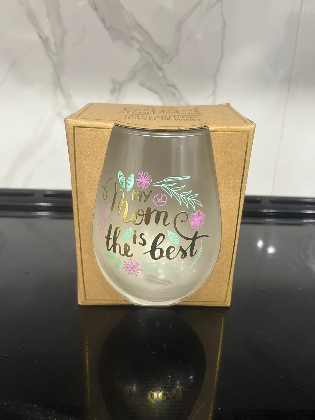 My Mom is the Best Stemless Wine Glass
