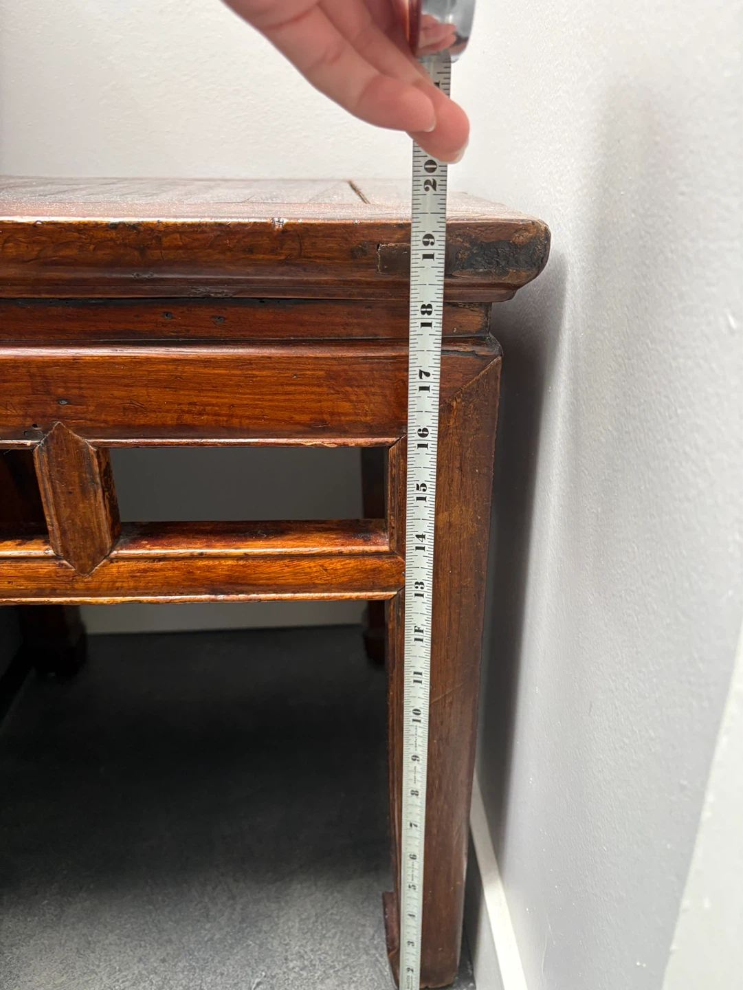 Vintage Wooden Side Table Stool - photo 5