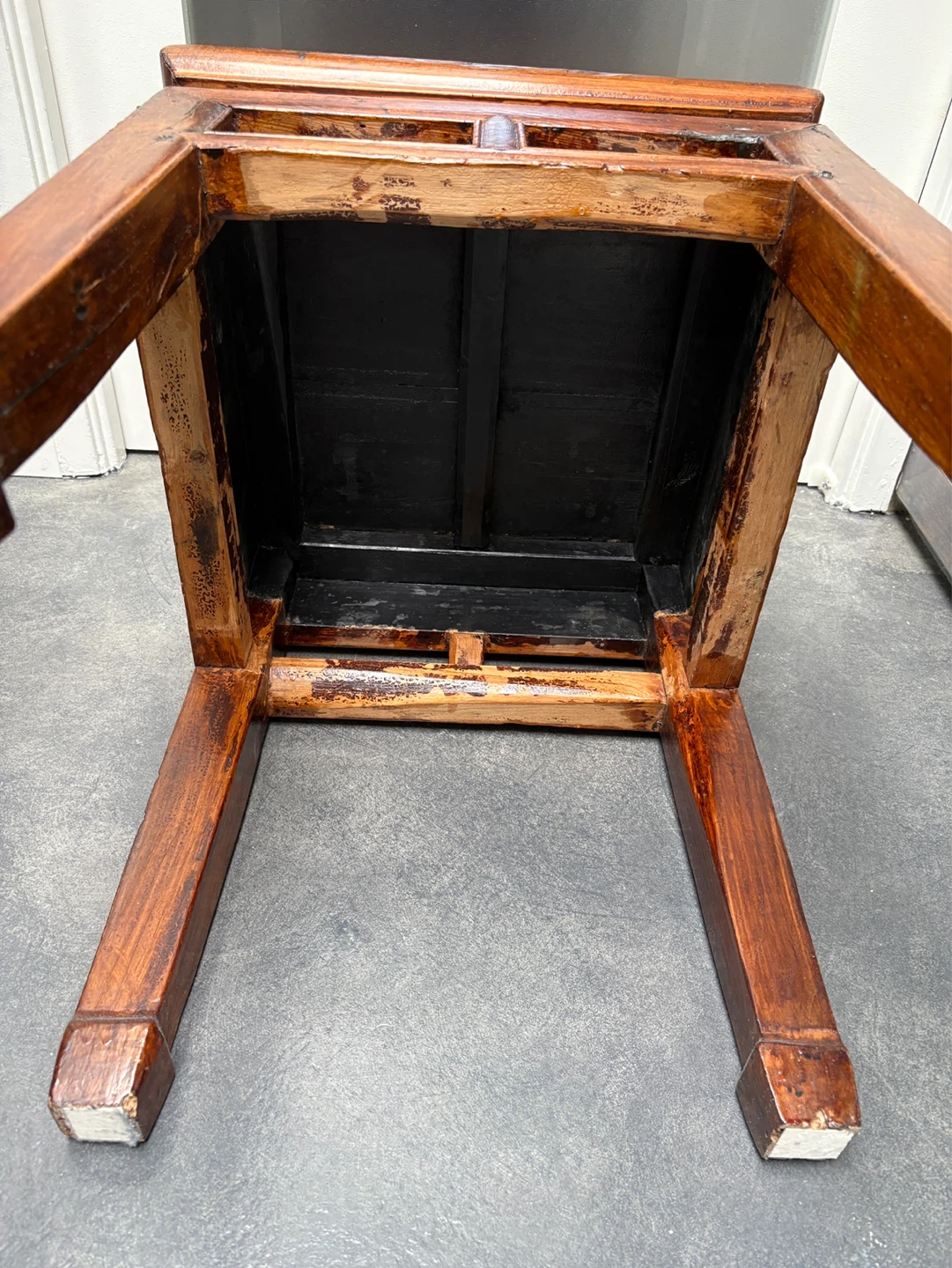Vintage Wooden Side Table Stool - photo 4