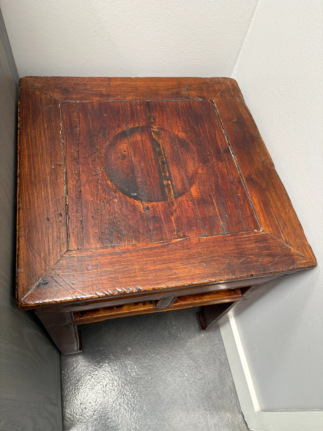 Vintage Wooden Side Table Stool - photo 3