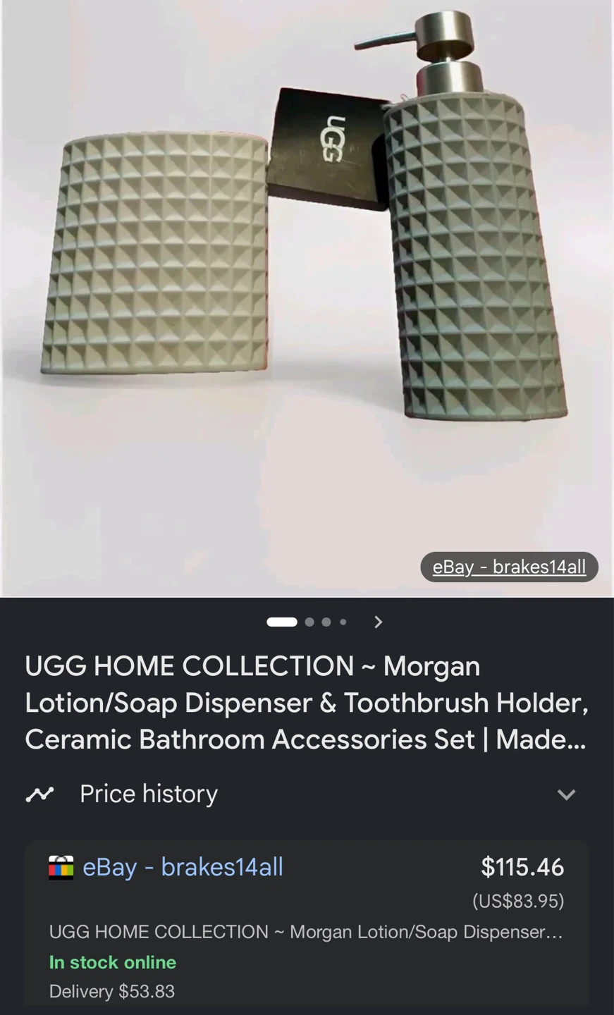 UGG Ceramic Bathroom Set - Toothbrush Holder & Soap Dish - photo 2