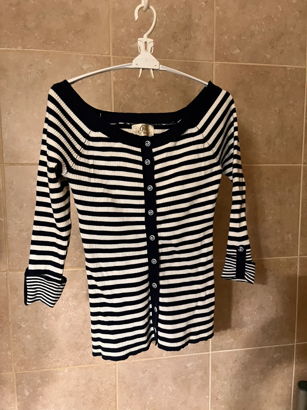 Striped Button-Up Cardigan