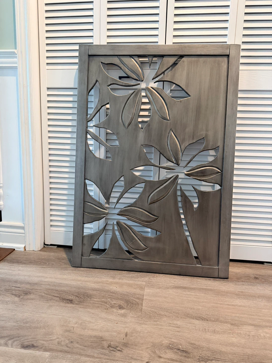 Decorative Wood Panel with Floral Cutout