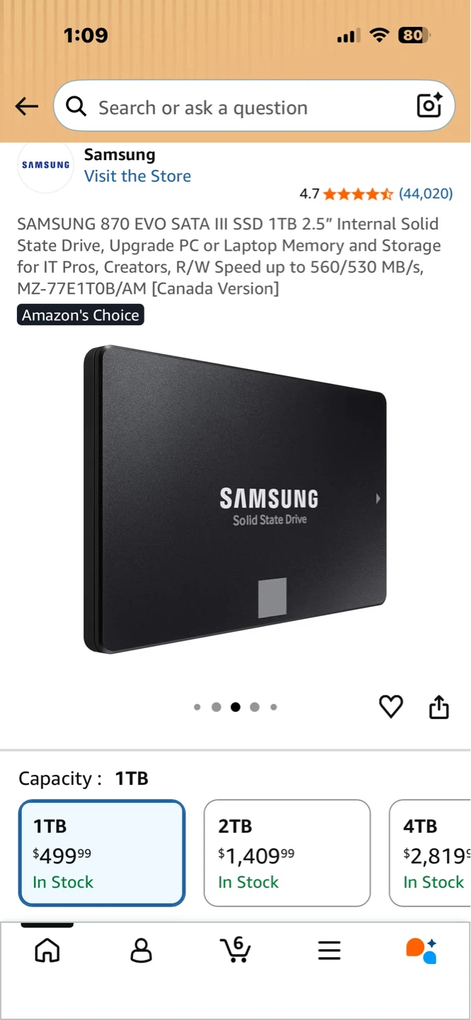 Samsung 870 EVO SATA III SSD 1TB 2.5" Internal - photo 2