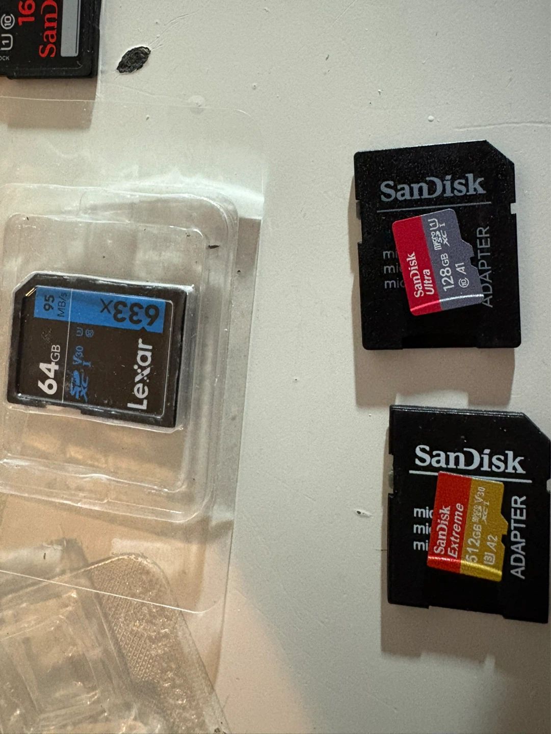 SanDisk and Lexar SD Cards - 64GB, 128GB, 512GB