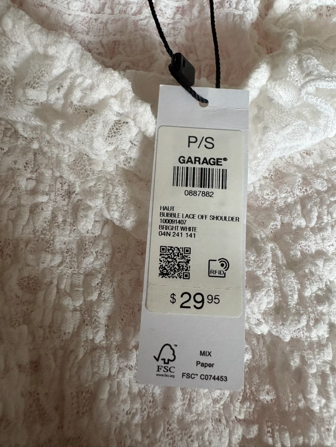 Bubble lace off the shoulder top - size small - NWT - photo 4