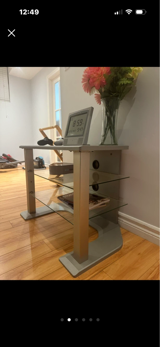 Gray 3-Tier Media Stand - photo 2