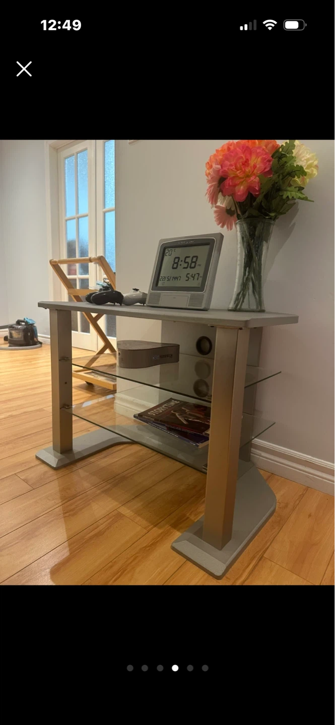 Gray 3-Tier Media Stand - photo 3