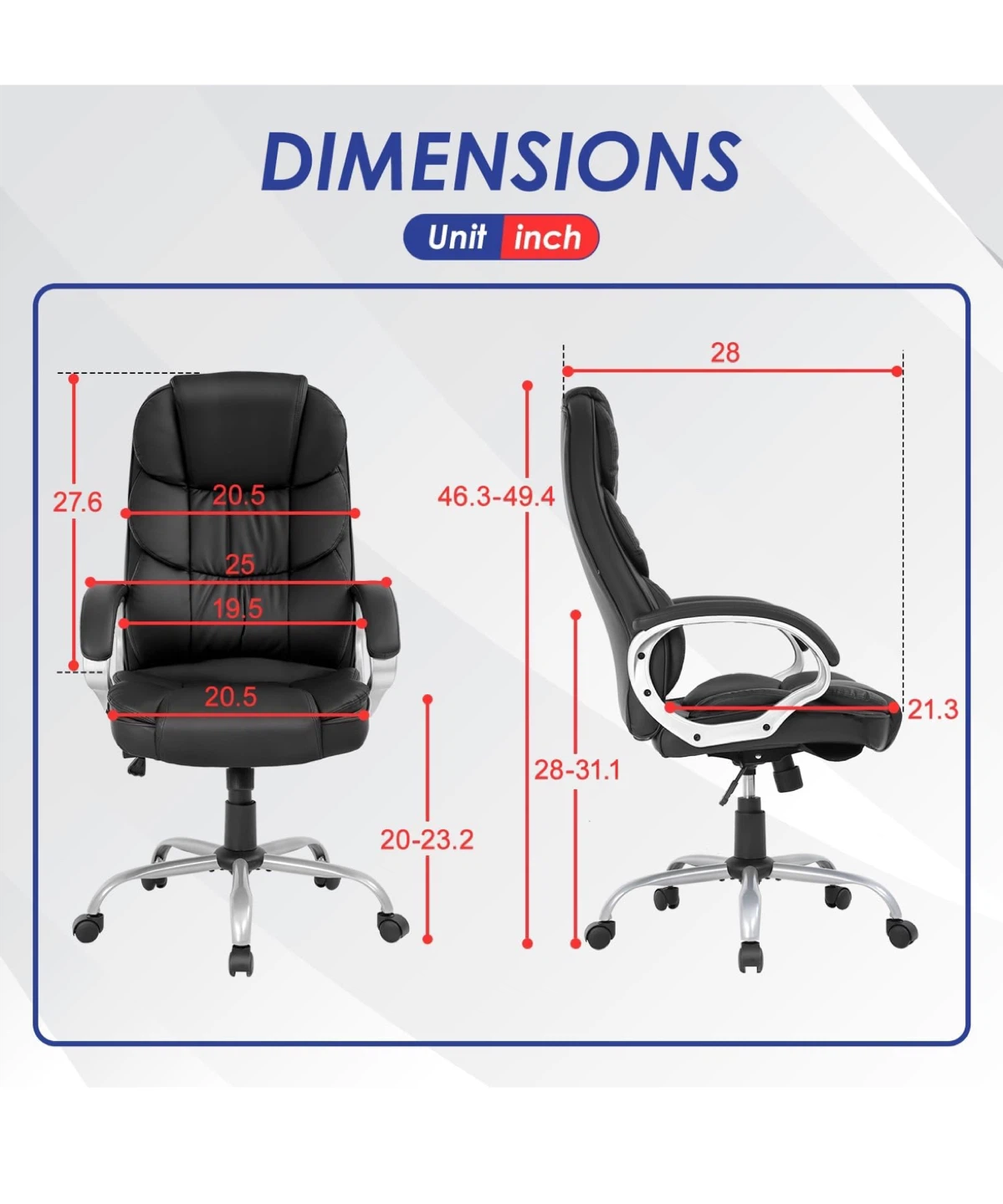 Asap***Black Leather Office Chair