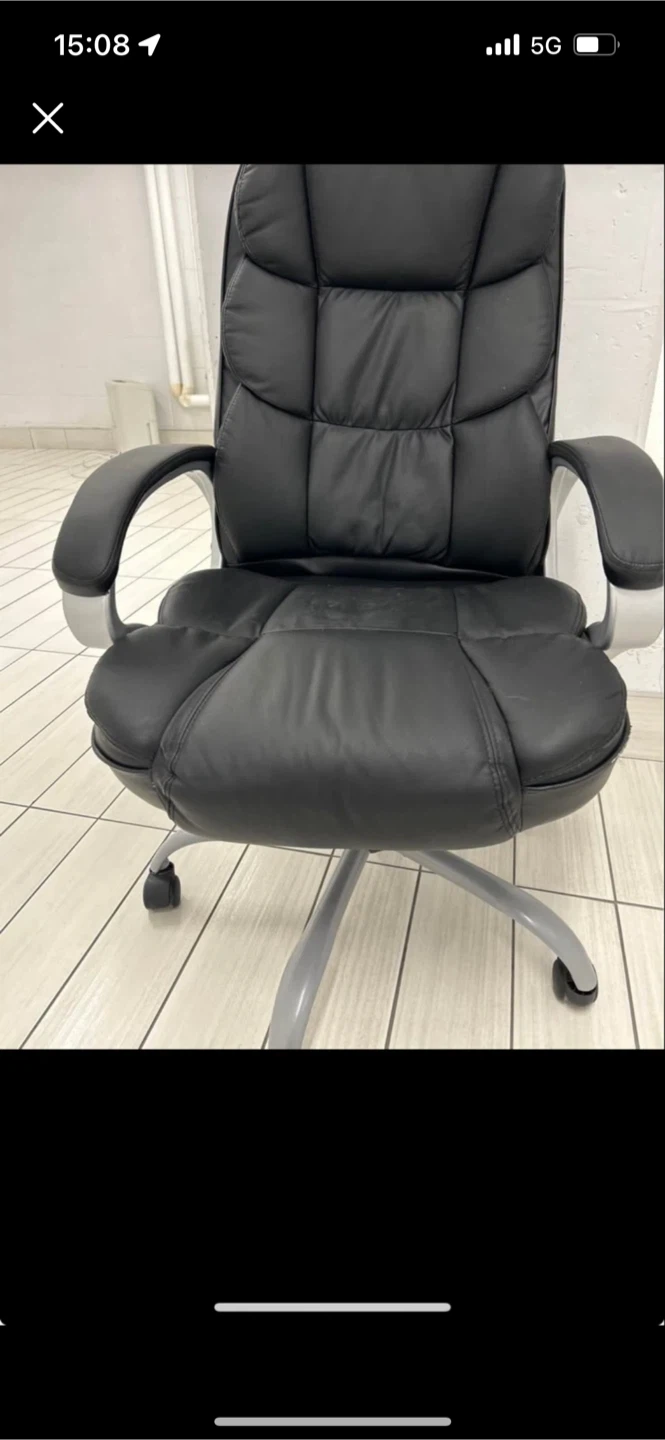 Big & Tall Black Office Chair with Double Layer Cushion - photo 5