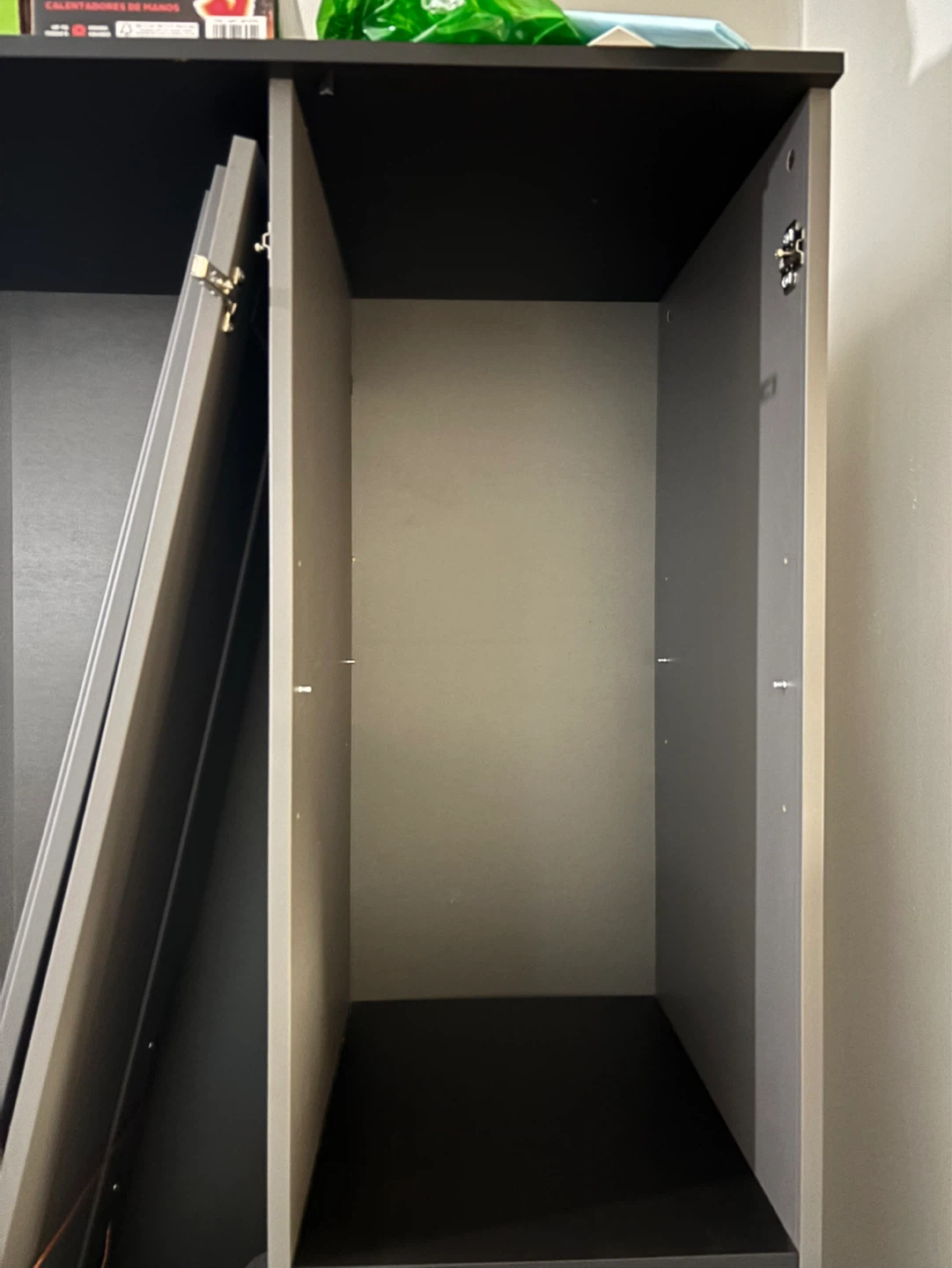 Dark Grey 3-Door Wardrobe with Mirror - photo 5