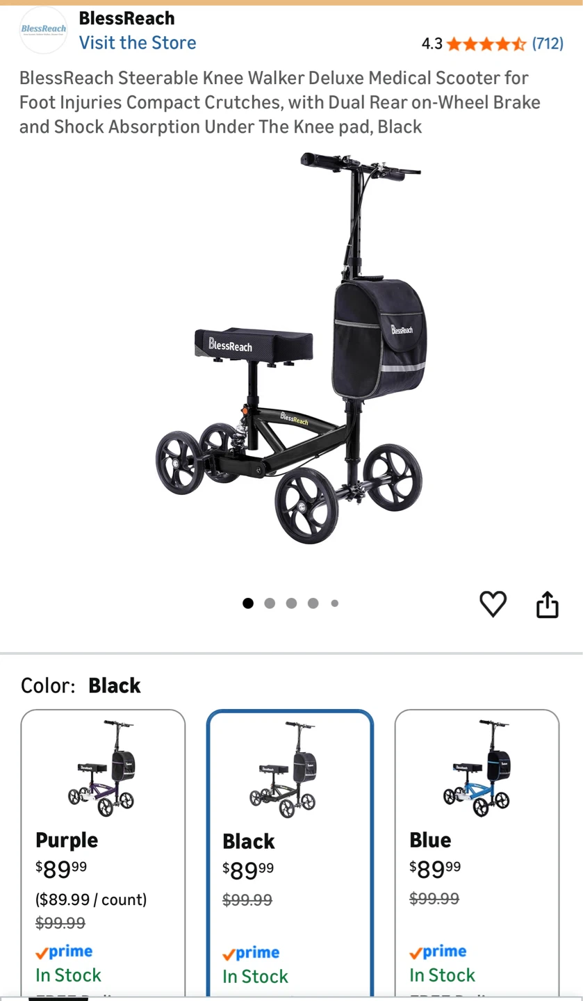 BlessReach Steerable Knee Walker Medical Scooter - photo 3