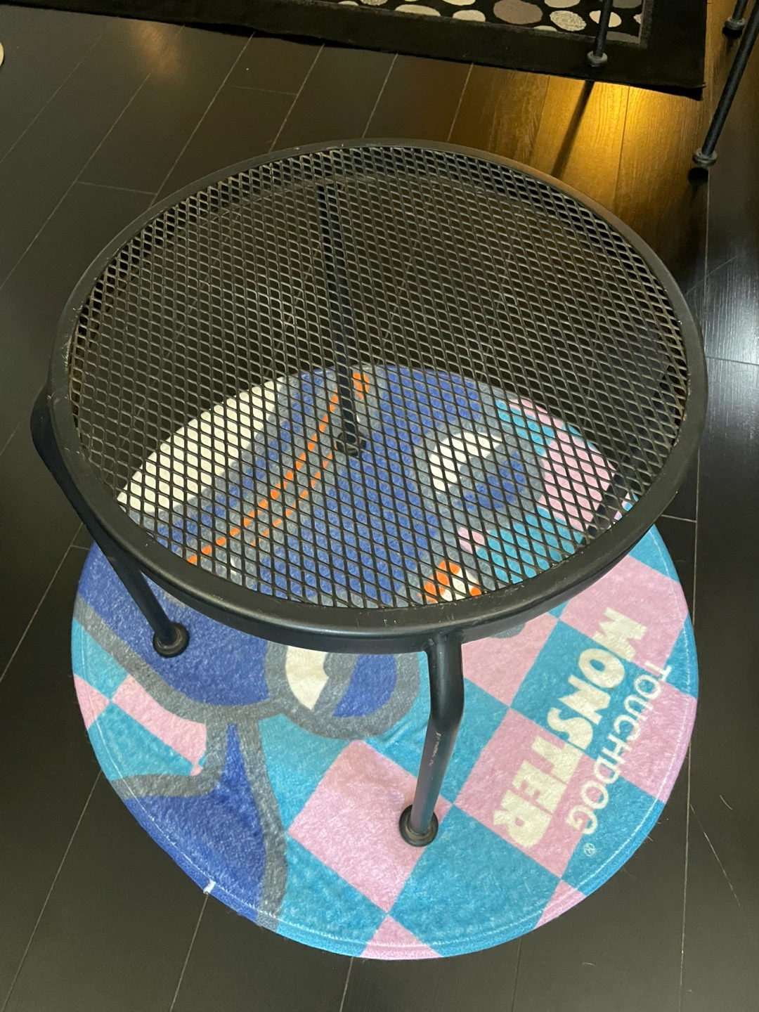 Black Round Metal Accent Table