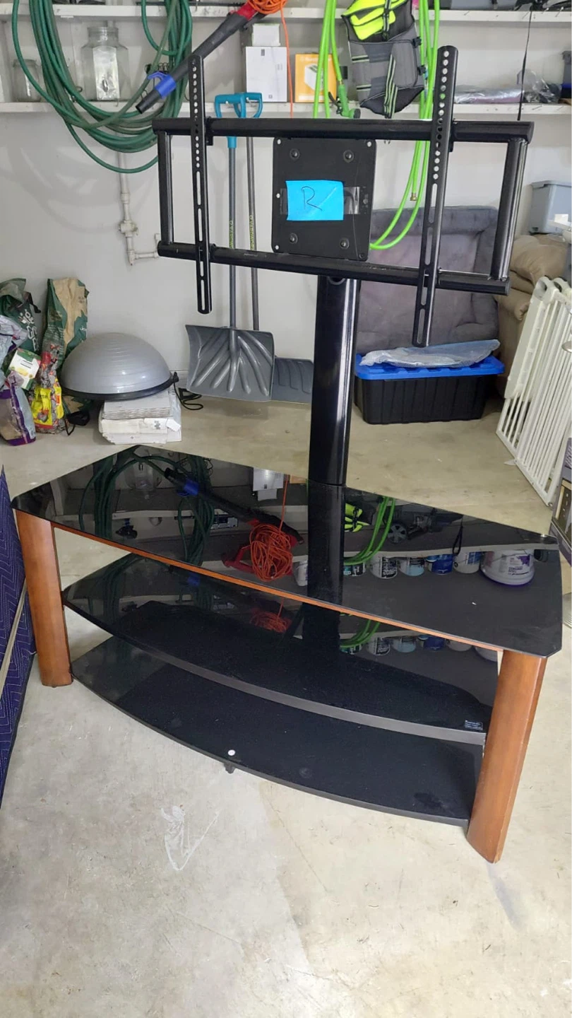 Glass Top TV Stand with Mount