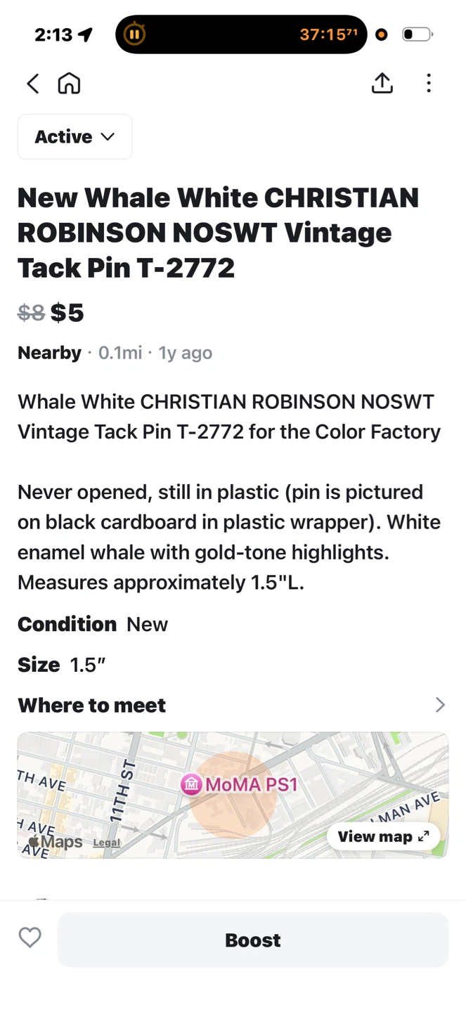 Vintage Christian Robinson Whale Enamel Pin - Color Factory - photo 4