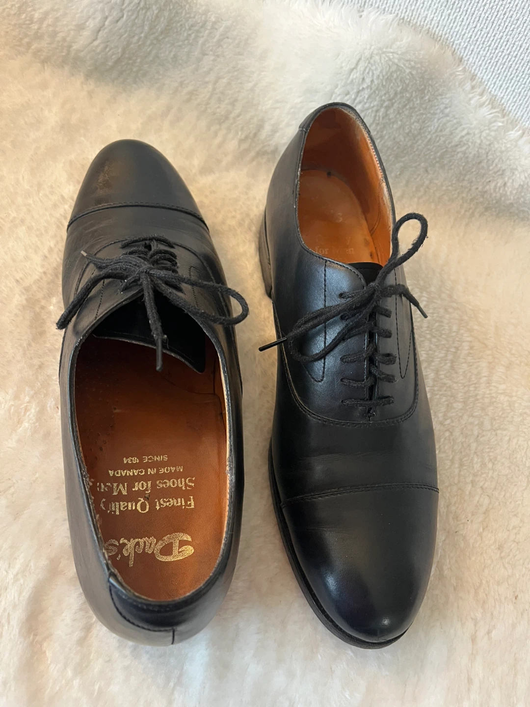 Dack's Black Leather Cap Toe Oxford Dress Shoes - Men's Size 10 - photo 2