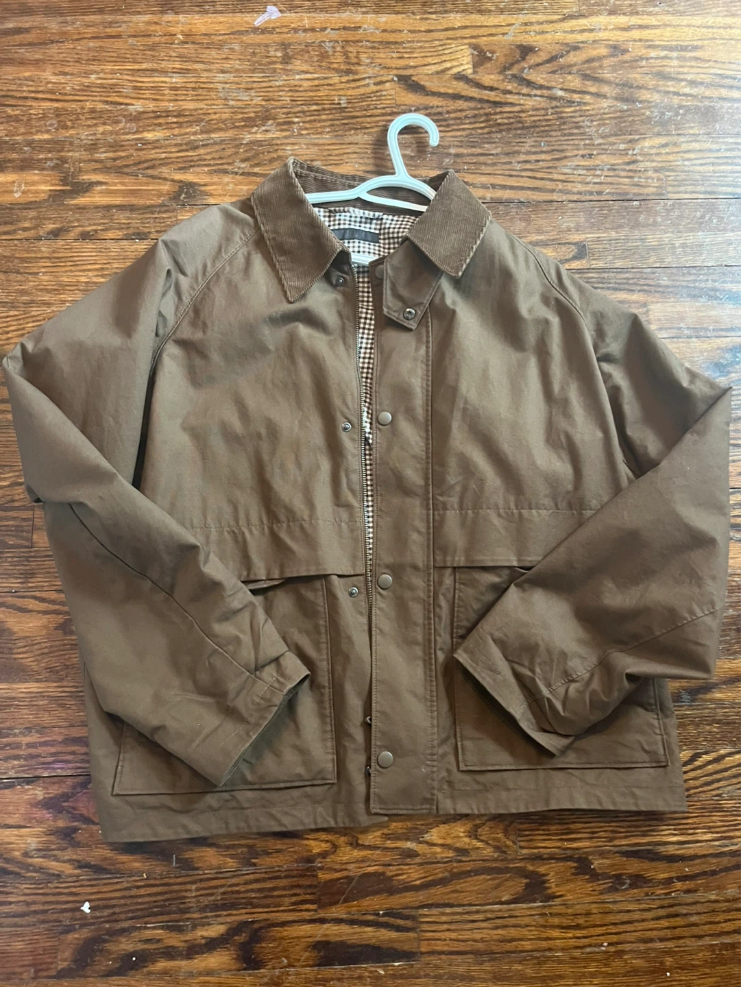 UNIQLO Brown Jacket with Plaid Lining