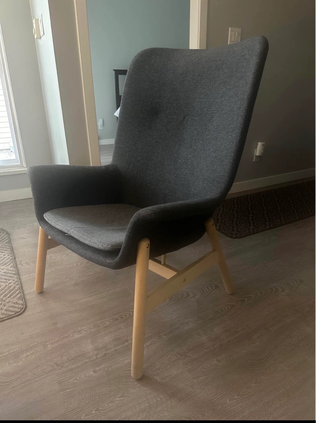Dark Grey Upholstered Accent Chair