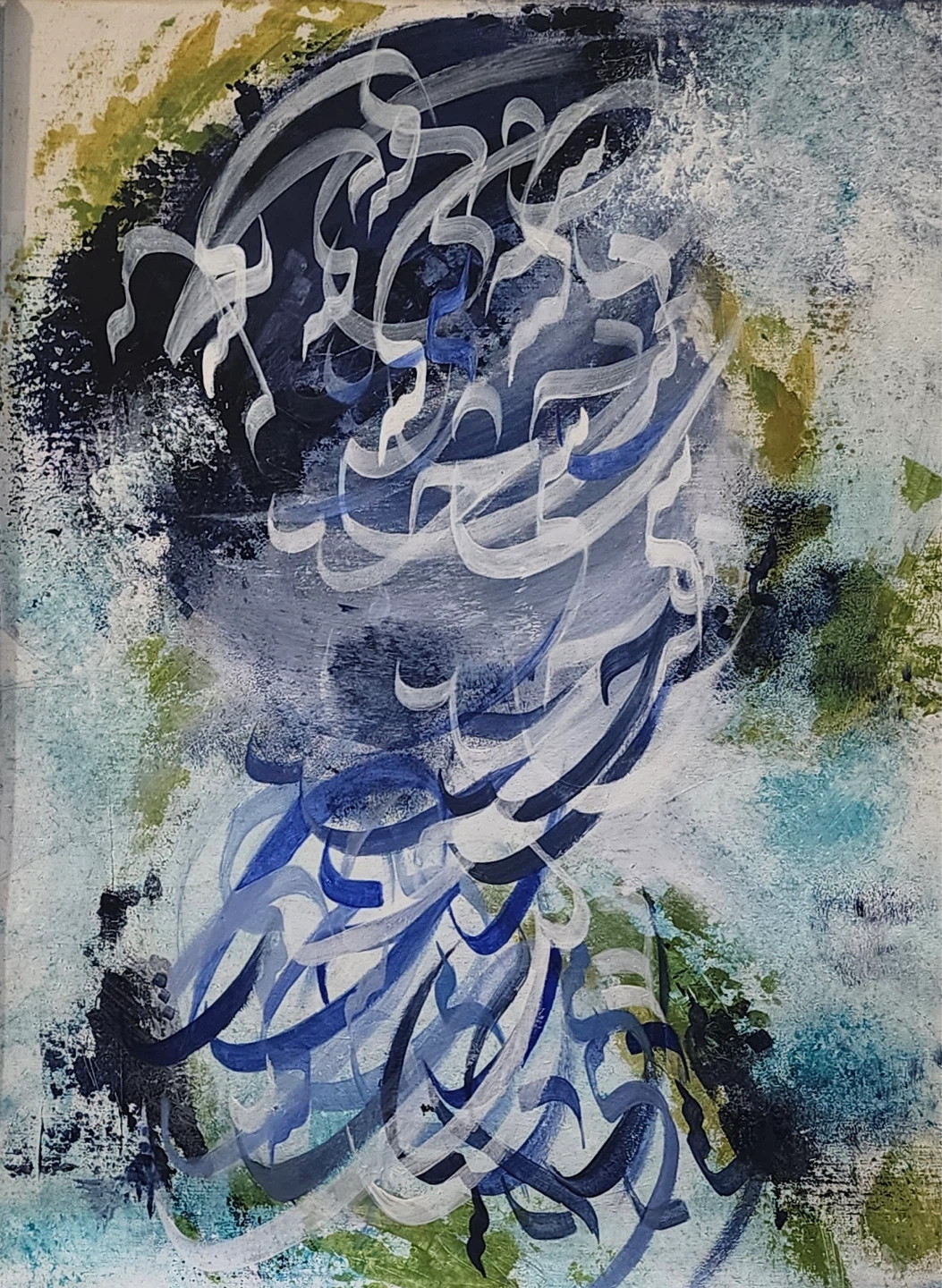 Abstract Calligraphy Art Painting - Original handsome
