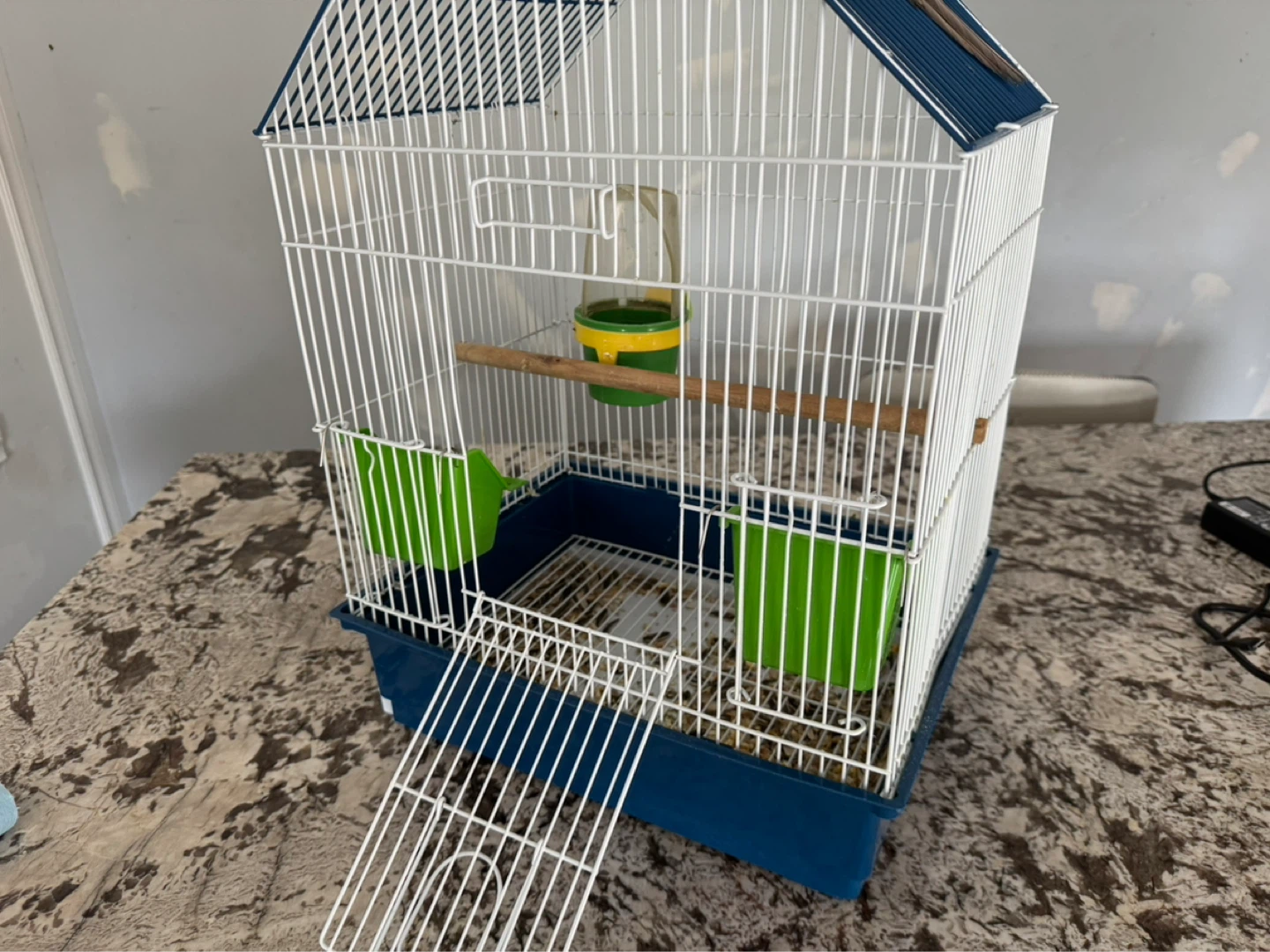 Bird Cage with Perch and Feeders green cheeks - photo 5