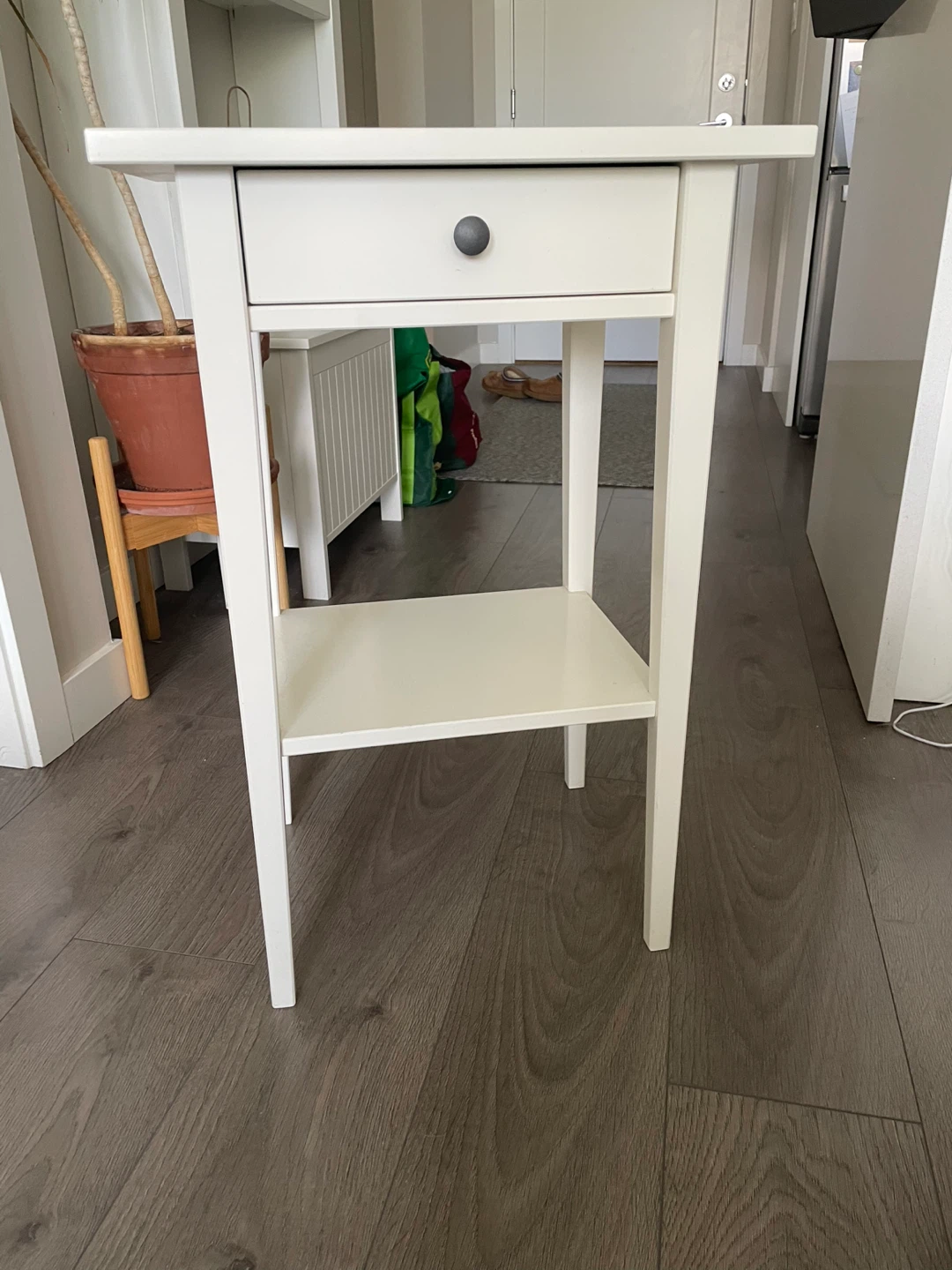 White Side Table with Drawer