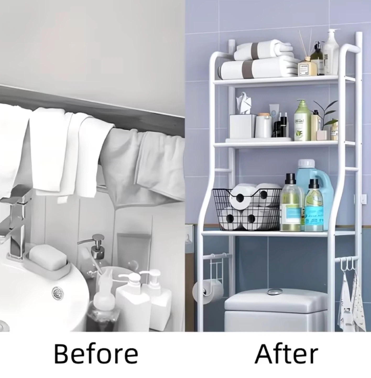 White 3-Tier Over-the-Toilet Storage Shelf - photo 2
