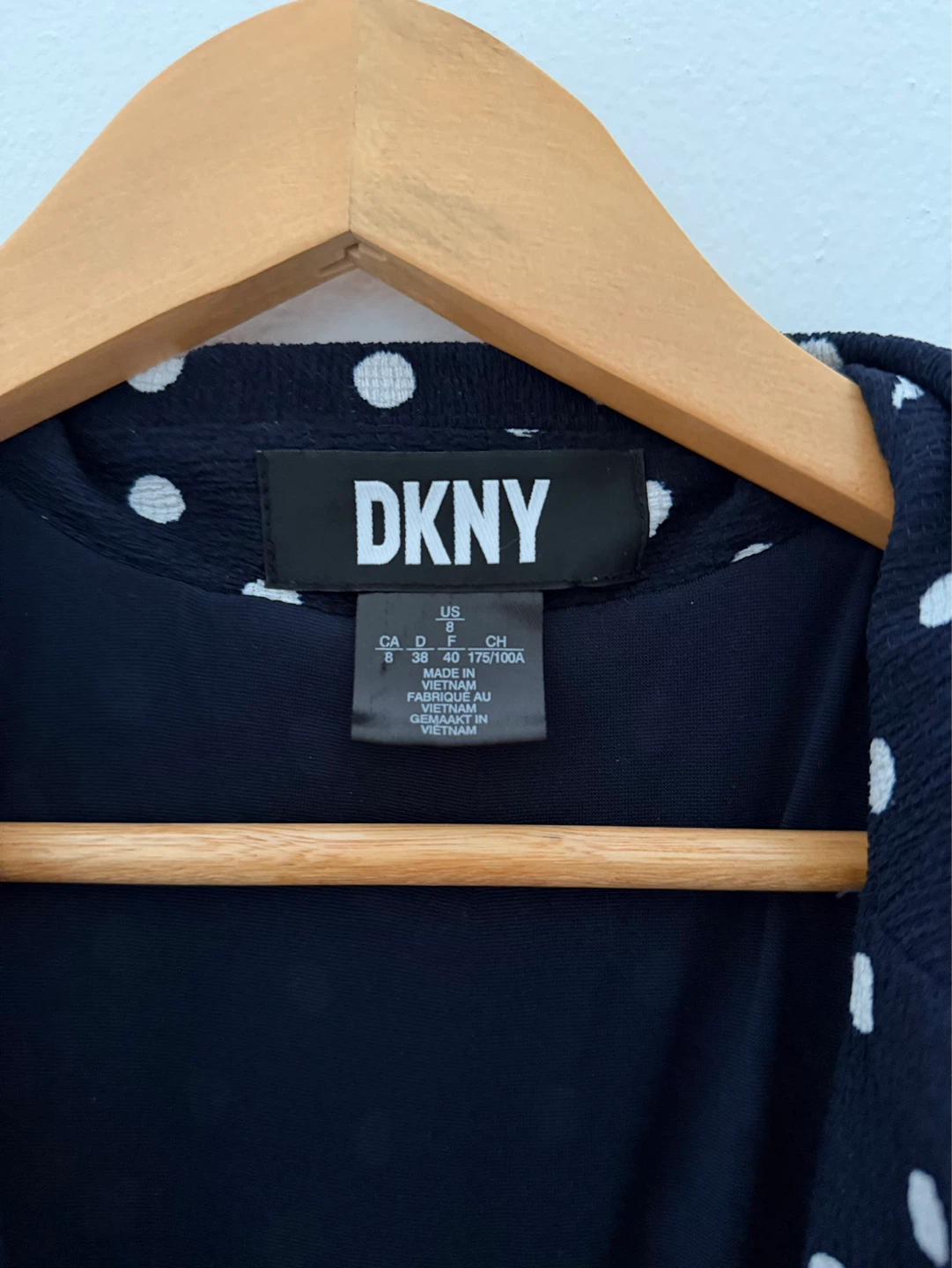 FREE DKNY Navy Polka Dot Wrap Dress - photo 2