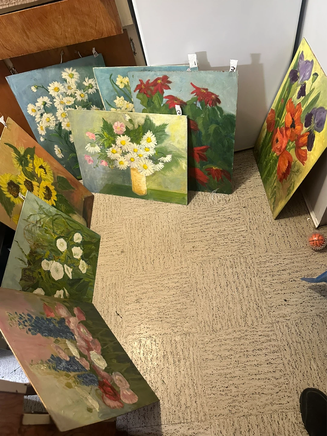 Floral Paintings $30 each 2 for $50 17.75x24”